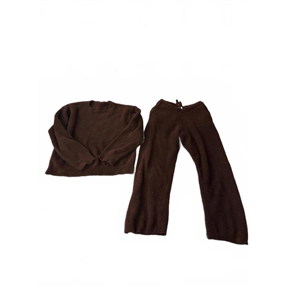 Forever 21 Cozy Brown Knit Sweater and Pants Set